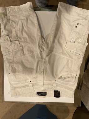 Projek Raw Men's White Multi-Pocket Utility Cargo Shorts